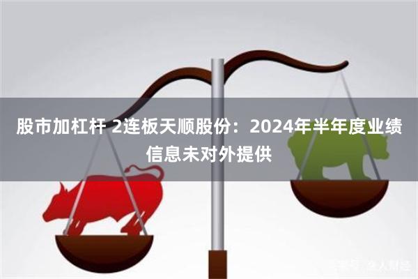 股市加杠杆 2连板天顺股份：2024年半年度业绩信息未对外提供