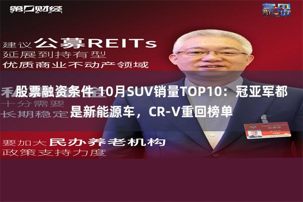 股票融资条件 10月SUV销量TOP10：冠亚军都是新能源车，CR-V重回榜单